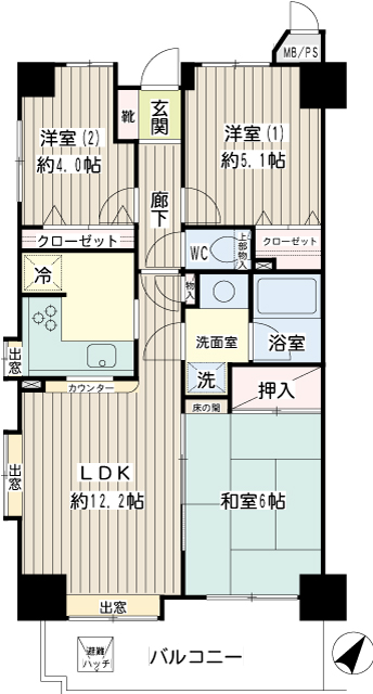 ガーデンシティ三ツ沢公園 間取り