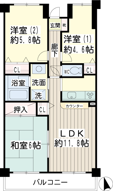 北寺尾大滝マンション 間取り