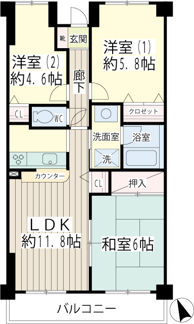 北寺尾大滝マンション 間取り