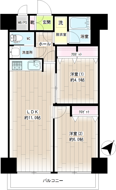 ニックハイム横須賀中央第３ 間取り