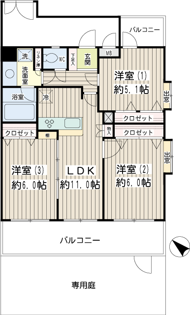 日神パレステージ磯子の森７番館 間取り