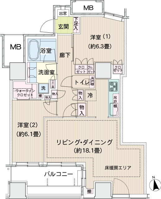 ロイヤルタワー横濱鶴見 間取り