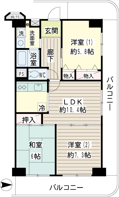 日商岩井鶴見マンション 間取り
