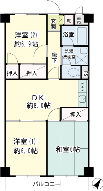 エンゼルハイム大森本町第２ 間取り
