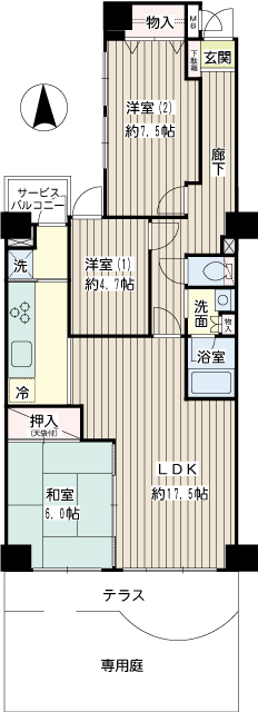 エンゼル萩中パークハイツ 間取り
