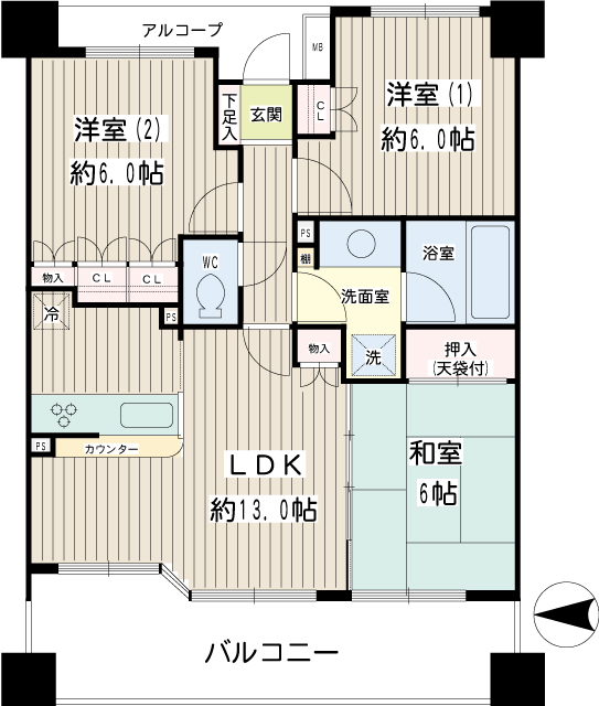 ヴィスタージュ横濱東寺尾 間取り