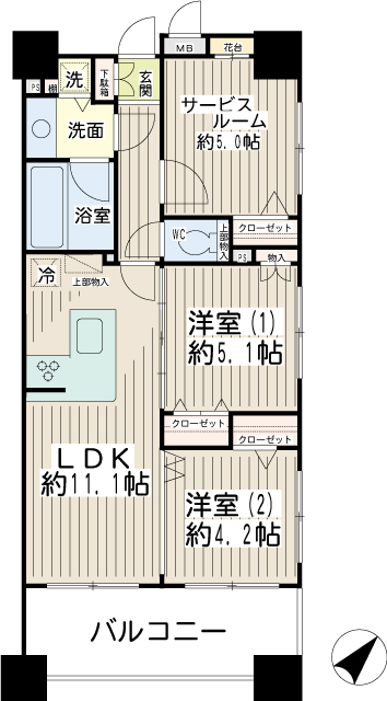 リブゼ横浜クレインポート 間取り