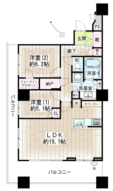 パークタワー東京フロント 間取り