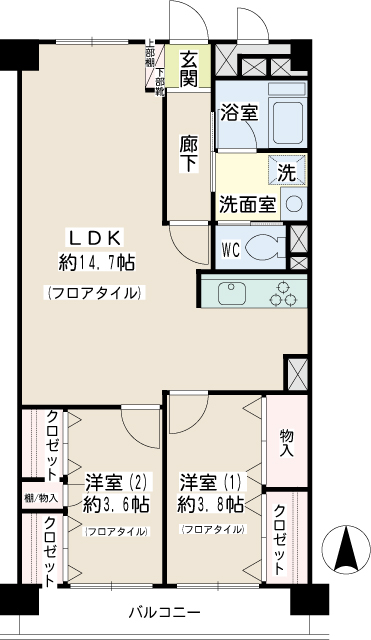 南幸第２ＫＳマンションＡ棟 間取り