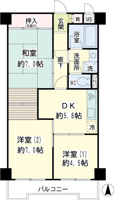 ＮＩＣハイム東寺尾第２ 間取り