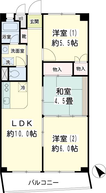 鹿島田セントラルマンション 間取り