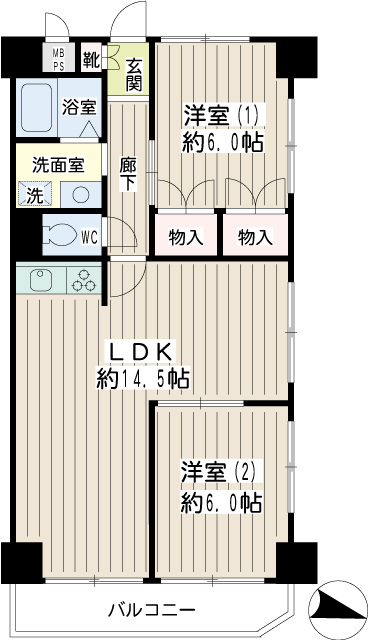 ＮＩＣハイム多摩川 間取り