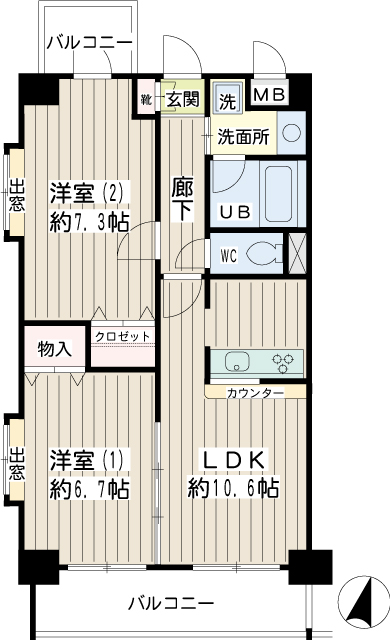 サンフラッツ京町 間取り