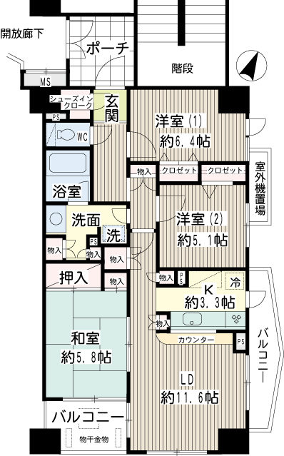 ネオマイムステーションスクエア 間取り