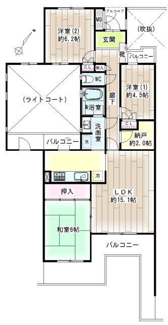 藤和ライブタウン大船１号棟 間取り