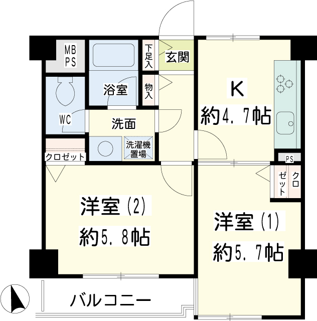 日神パレス鶴見市場 間取り