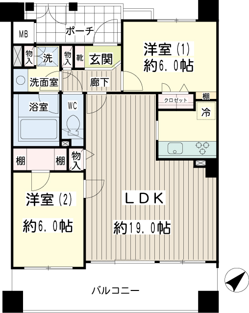 ナイスアーバン鶴見岸谷フラットサイト 間取り